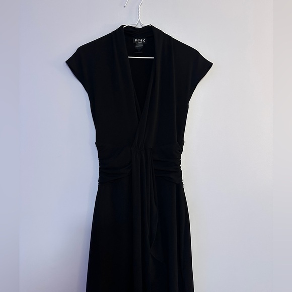 vintage y2k black bcbg plunge midi dress size xs - Picture 3 of 5